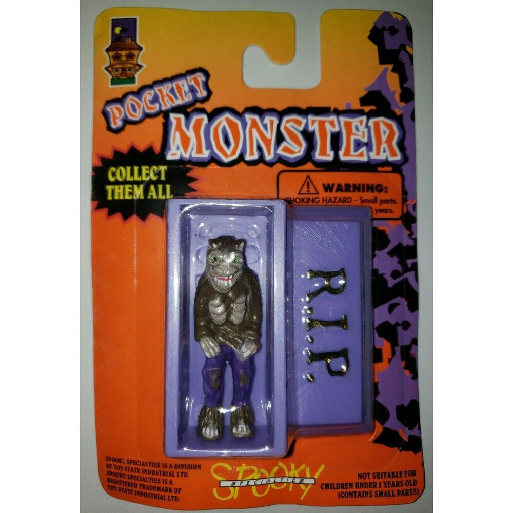 Vintage Toy State Pocket Monster Coffin 1990's New In Package Wolfman U159